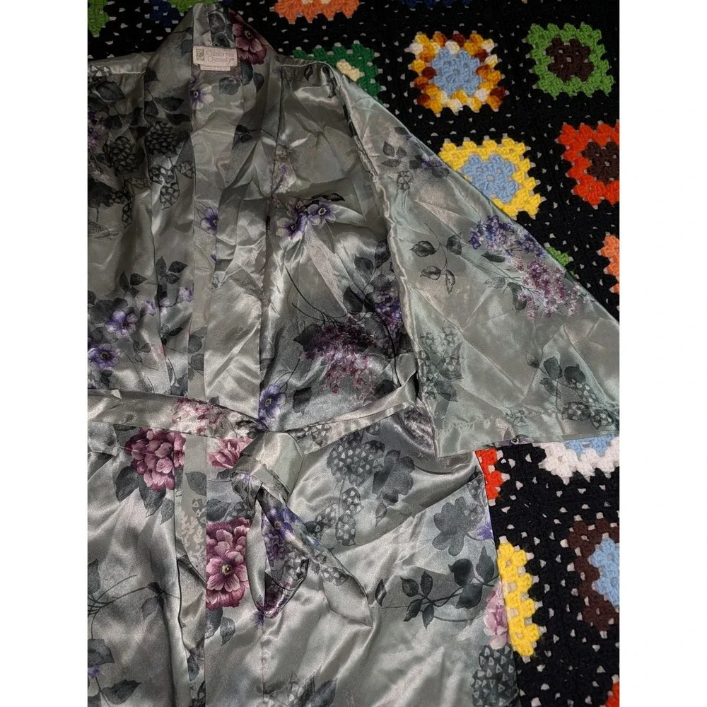 Women's California Dynasty Floral Lingerie‎ Robe Nightgown Sleepwear Size Small